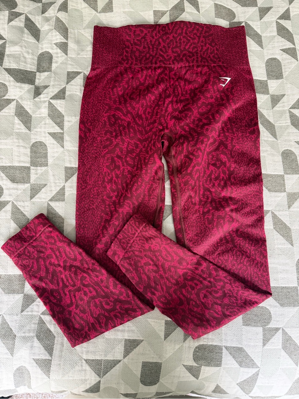Gymshark Adapt Animal Seamless Leggings Pink Red Size M High Rise